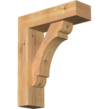 Ekena Millwork Olympic Block Smooth Bracket w/ Offset Brace, Western Red Cedar, 5 1/2"W x 18"D x 22"H BKT0604X18X22OLY05SWR